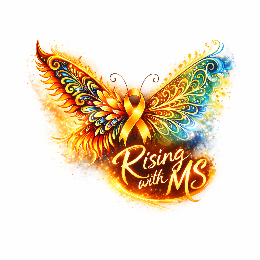 Rising with MS Awareness butterfly 3 in. sticker